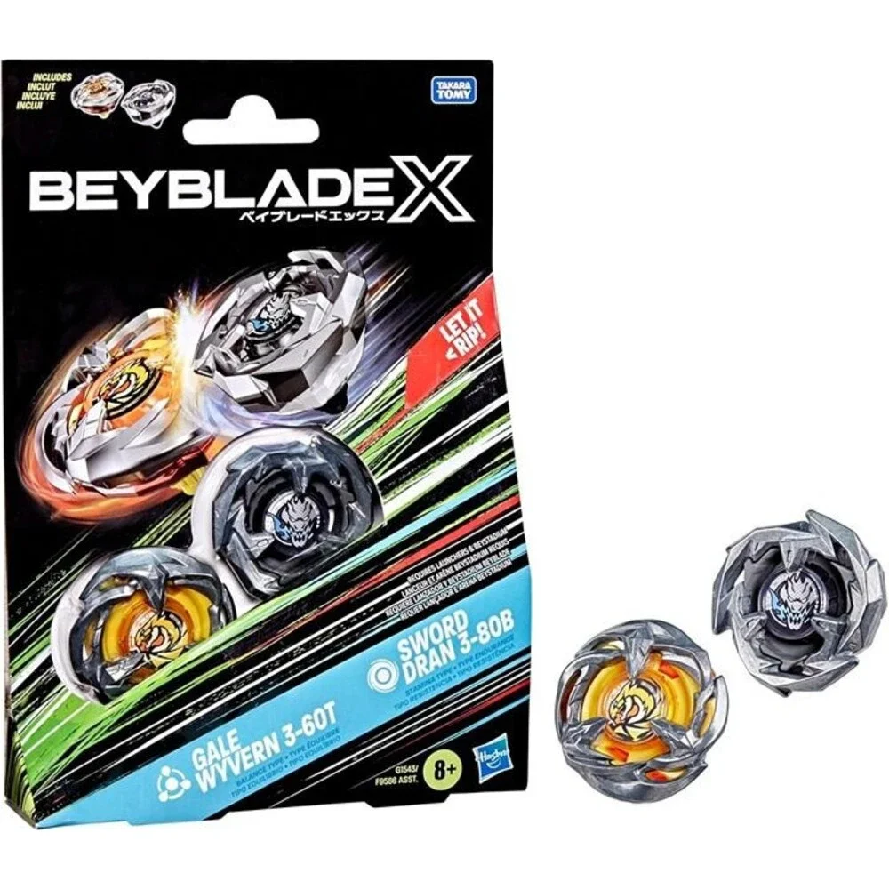 Beyblade X Lot - Gale Wyvern & Sword Dran Dual Pack + Horn Rhino + Talon Petra